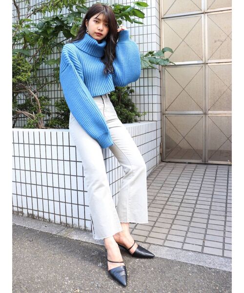 MURUA（ムルーア）の「ショートオフタートルニット（ニット/セーター・レディース・アイボリー/グレー/ブルー/ベージュ・FREE）」の22枚目の写真