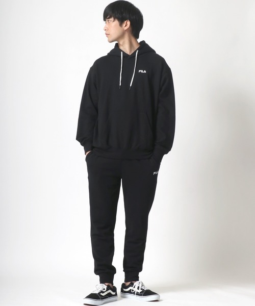 FILA（フィラ）の「FILA/フィラ 別注 セットアップ ワンポイント ロゴ刺繍 スウェット プルパーカー&ジョガーパンツ/ルームウェア/ワンマイルウェア（ルームウェア/パジャマ・メンズ・チャコールグレー/ブラック/グレー・LL/M/L）」の10枚目の写真