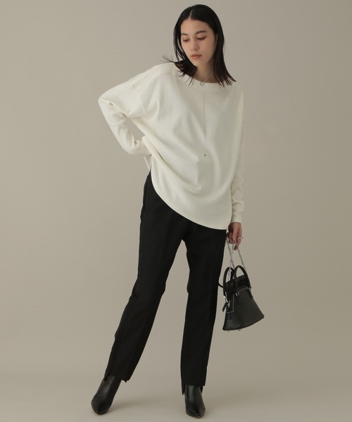 Chaos（カオス）の「ハニカムコットンプルオーバー（Tシャツ/カットソー・レディース・チャコールグレー/オフホワイト・FREE）」の7枚目の写真