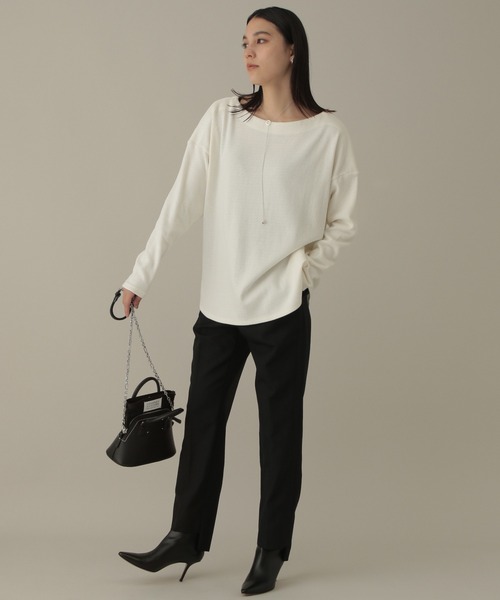 Chaos（カオス）の「ハニカムコットンプルオーバー（Tシャツ/カットソー・レディース・チャコールグレー/オフホワイト・FREE）」の12枚目の写真