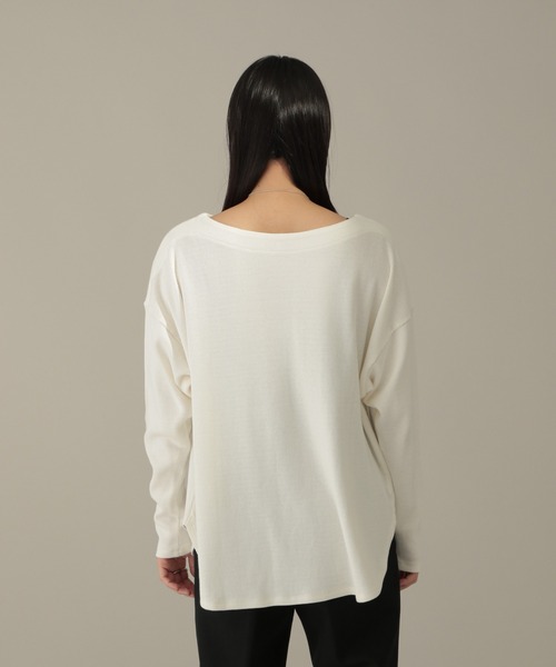 Chaos（カオス）の「ハニカムコットンプルオーバー（Tシャツ/カットソー・レディース・チャコールグレー/オフホワイト・FREE）」の4枚目の写真