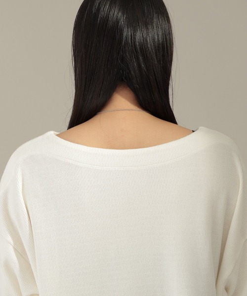 Chaos（カオス）の「ハニカムコットンプルオーバー（Tシャツ/カットソー・レディース・チャコールグレー/オフホワイト・FREE）」の9枚目の写真