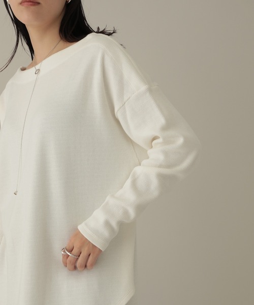 Chaos（カオス）の「ハニカムコットンプルオーバー（Tシャツ/カットソー・レディース・チャコールグレー/オフホワイト・FREE）」の13枚目の写真