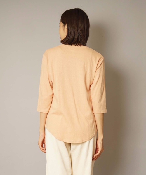 HANES(ヘインズ)の「【HANES/ヘインズ】HANES Undiesリサイクルコットンヘンリーネック七分袖Tシャツ HW1-U501(Tシャツ/カットソー・レディース・ホワイト/ブラック/ベージュ・FREE)」の19枚目の写真