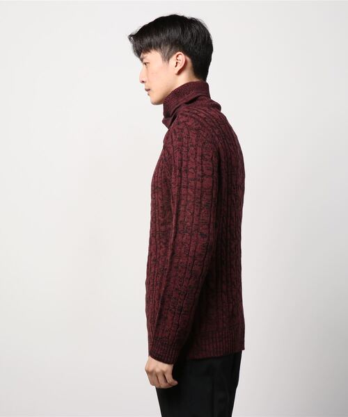 JOHN'S CLOSET(ジョンズクローゼット)の「【i】ショールネックデザインケーブルニット(ニット/セーター・メンズ・ブラック/ネイビー/杢グレー/ワイン/キナリ・MEDIUM/LARGE/X-LARGE)」の17枚目の写真