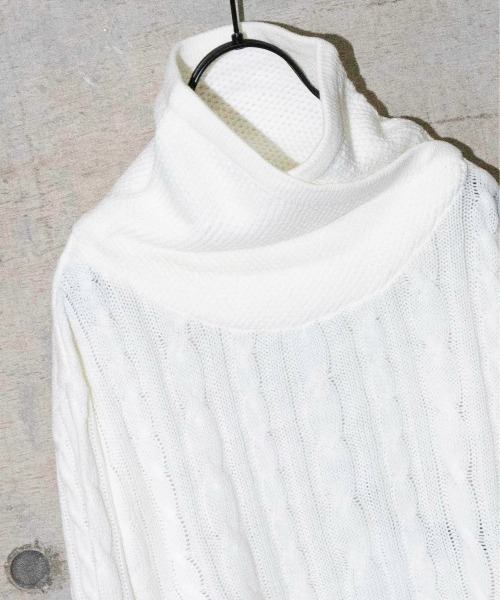 JOHN'S CLOSET(ジョンズクローゼット)の「【i】ショールネックデザインケーブルニット(ニット/セーター・メンズ・ブラック/ネイビー/杢グレー/ワイン/キナリ・MEDIUM/LARGE/X-LARGE)」の6枚目の写真