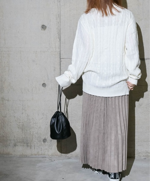 JOHN'S CLOSET(ジョンズクローゼット)の「【i】ショールネックデザインケーブルニット(ニット/セーター・メンズ・ブラック/ネイビー/杢グレー/ワイン/キナリ・MEDIUM/LARGE/X-LARGE)」の10枚目の写真