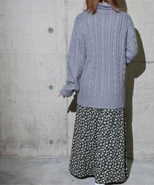 JOHN'S CLOSET(ジョンズクローゼット)の「【i】ショールネックデザインケーブルニット(ニット/セーター・メンズ・ブラック/ネイビー/杢グレー/ワイン/キナリ・MEDIUM/LARGE/X-LARGE)」の8枚目の写真