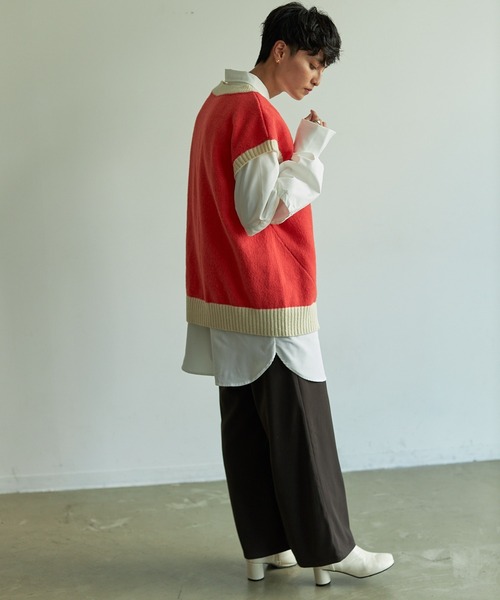 VACANCY（ヴァカンシー）の「配色ニットベスト（ベスト・レディース・グリーン/ブラック/オレンジ・FREE）」の19枚目の写真