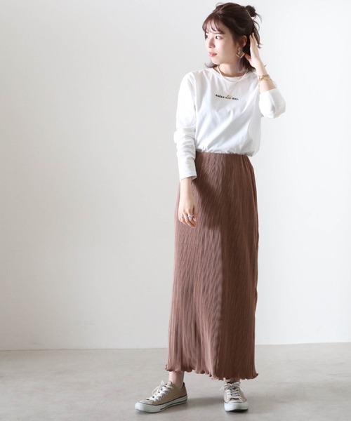 Cheek(チーク)の「ミニロゴプリント長袖Tee(Tシャツ/カットソー・レディース・ブラック/オフホワイト/ホワイト×ブラック・MEDIUM)」の7枚目の写真