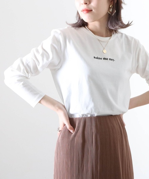Cheek(チーク)の「ミニロゴプリント長袖Tee(Tシャツ/カットソー・レディース・ブラック/オフホワイト/ホワイト×ブラック・MEDIUM)」の18枚目の写真
