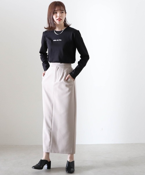 Cheek(チーク)の「ミニロゴプリント長袖Tee(Tシャツ/カットソー・レディース・ブラック/オフホワイト/ホワイト×ブラック・MEDIUM)」の5枚目の写真