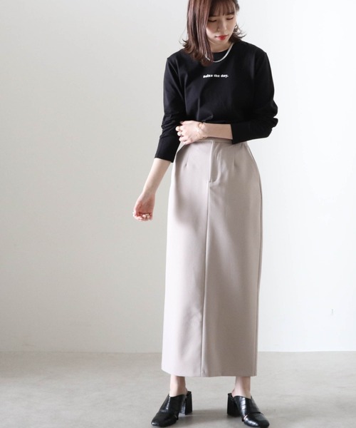 Cheek(チーク)の「ミニロゴプリント長袖Tee(Tシャツ/カットソー・レディース・ブラック/オフホワイト/ホワイト×ブラック・MEDIUM)」の21枚目の写真