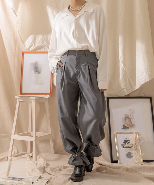 Adoon plain（アドーンプレーン）の「【Adoon plain】裾ベルトパンツ（その他パンツ・メンズ・グレー/ブラウン・LARGE/SMALL/MEDIUM）」の5枚目の写真