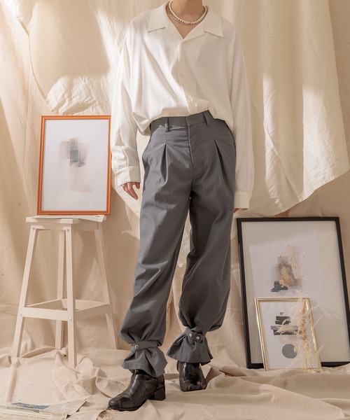 Adoon plain（アドーンプレーン）の「【Adoon plain】裾ベルトパンツ（その他パンツ・メンズ・グレー/ブラウン・LARGE/SMALL/MEDIUM）」の3枚目の写真