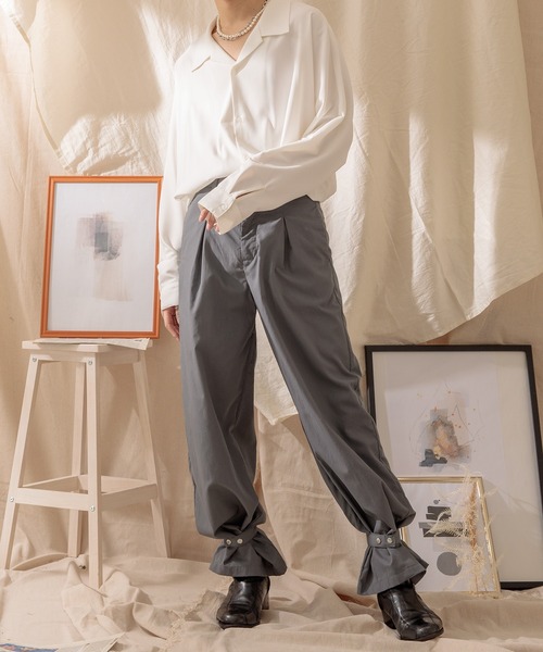 Adoon plain（アドーンプレーン）の「【Adoon plain】裾ベルトパンツ（その他パンツ・メンズ・グレー/ブラウン・LARGE/SMALL/MEDIUM）」の4枚目の写真