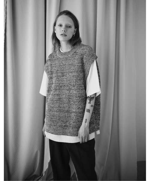 UNFIL(アンフィル)の「unfil アンフィル / organic hemp ribbed-knit vest オーガニックヘンプ リブニットベスト / WWSP-UU009(ベスト・メンズ・杢グレー/ベージュ・5/4)」の18枚目の写真