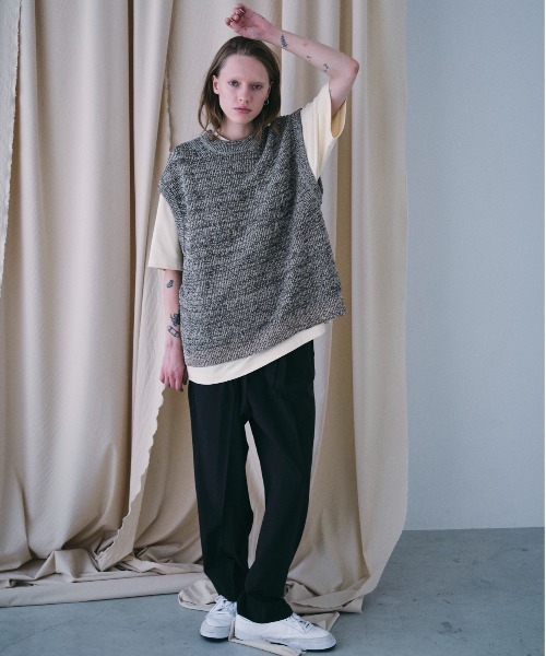 UNFIL(アンフィル)の「unfil アンフィル / organic hemp ribbed-knit vest オーガニックヘンプ リブニットベスト / WWSP-UU009(ベスト・メンズ・杢グレー/ベージュ・5/4)」の16枚目の写真