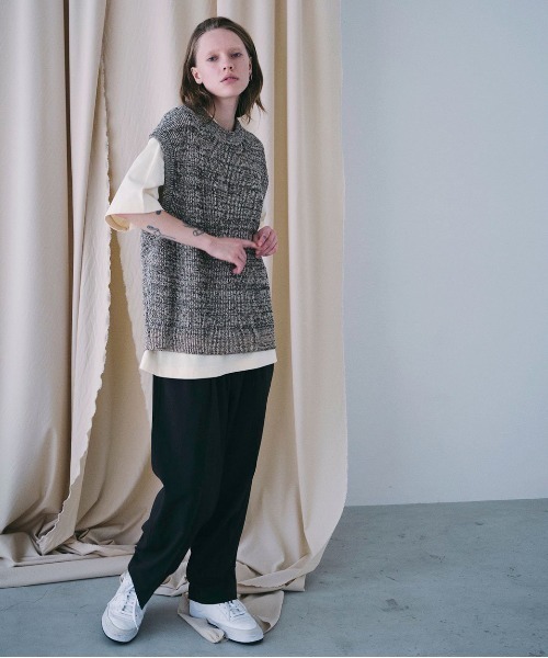 UNFIL(アンフィル)の「unfil アンフィル / organic hemp ribbed-knit vest オーガニックヘンプ リブニットベスト / WWSP-UU009(ベスト・メンズ・杢グレー/ベージュ・5/4)」の15枚目の写真