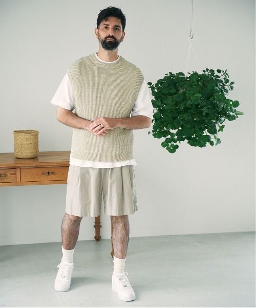 UNFIL(アンフィル)の「unfil アンフィル / organic hemp ribbed-knit vest オーガニックヘンプ リブニットベスト / WWSP-UU009(ベスト・メンズ・杢グレー/ベージュ・5/4)」の10枚目の写真