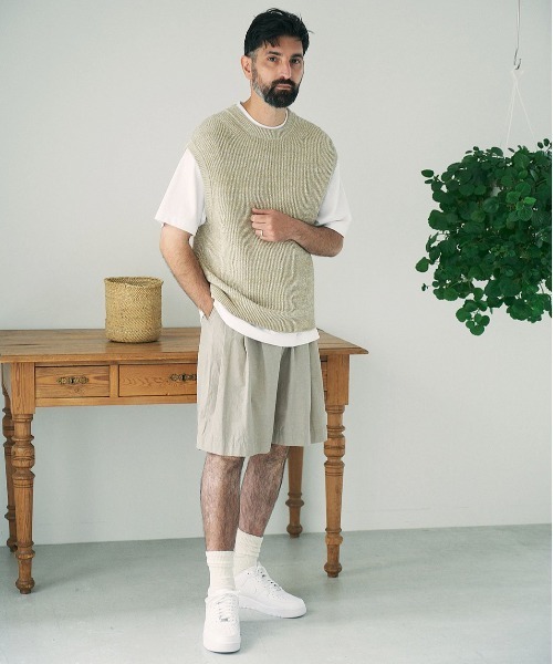 UNFIL(アンフィル)の「unfil アンフィル / organic hemp ribbed-knit vest オーガニックヘンプ リブニットベスト / WWSP-UU009(ベスト・メンズ・杢グレー/ベージュ・5/4)」の11枚目の写真