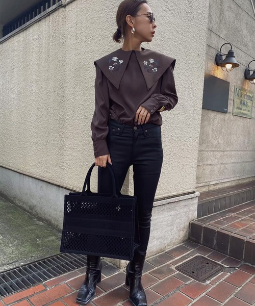 シャツ/ブラウス(長袖/七分) ameri 3WAY LAUREN FALSE COLLAR BLOUSE Ameri（アメリ）の「3WAY LAUREN FALSE COLLAR BLOUSE（シャツ