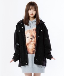 TRAVAS TOKYO（トラバス トウキョウ）の「『TRAVAS TOKYO/トラバス トーキョー』Furry bear Hoodie/くまデザインプルオーバーパーカー（パーカー）」