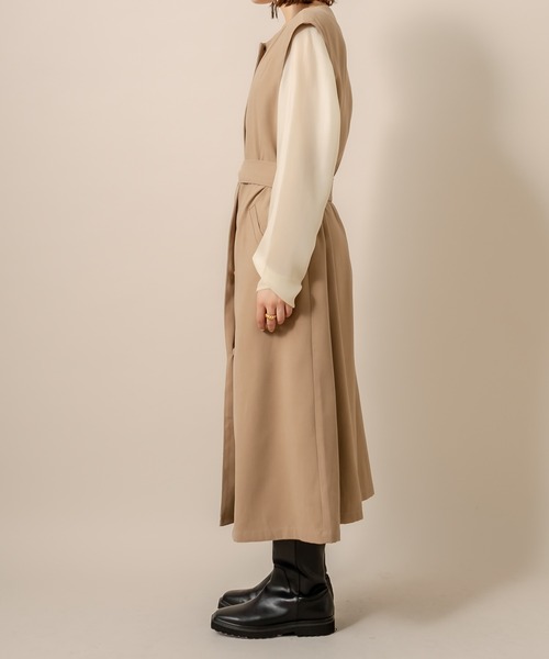 mline（エムライン）の「[mline] WEB限定 ベルト付ロングジレ（ベスト・レディース・ブラック/キャメル・FREE）」の16枚目の写真
