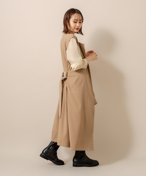 mline（エムライン）の「[mline] WEB限定 ベルト付ロングジレ（ベスト・レディース・ブラック/キャメル・FREE）」の18枚目の写真