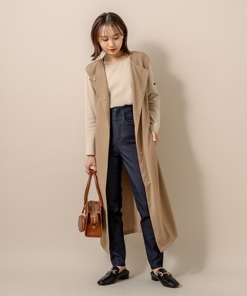 mline（エムライン）の「[mline] WEB限定 ベルト付ロングジレ（ベスト・レディース・ブラック/キャメル・FREE）」の21枚目の写真