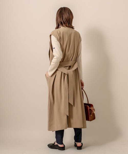 mline（エムライン）の「[mline] WEB限定 ベルト付ロングジレ（ベスト・レディース・ブラック/キャメル・FREE）」の6枚目の写真