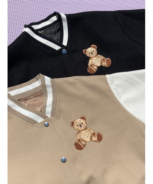 WC（ダブル シー）の「クマ刺繍スタジャン（スタジャン・レディース・ブラック/ベージュ・FREE）」の4枚目の写真