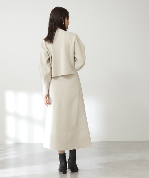 N.（N. Natural Beauty Basic）（エヌエヌナチュラルビューティーベーシック）の「◆ボトルネックニットセットアップ（ワンピース・レディース・モカ/ナチュラル/ライトグリーン/ブルー・MEDIUM）」の15枚目の写真