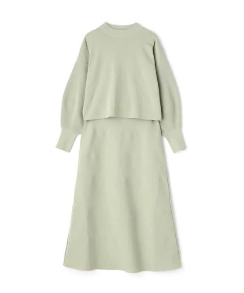 N.（N. Natural Beauty Basic）（エヌエヌナチュラルビューティーベーシック）の「◆ボトルネックニットセットアップ（ワンピース・レディース・モカ/ナチュラル/ライトグリーン/ブルー・MEDIUM）」の20枚目の写真