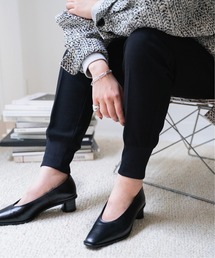 LE TALON | GRISE 3.5レザーナロースクエアUカットパンプス◆(パンプス)