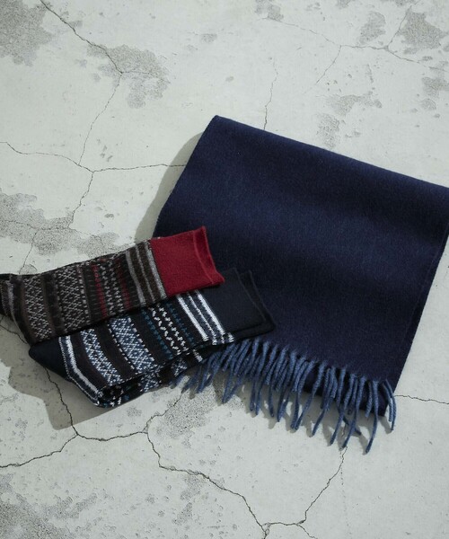 COMME CA ISM（コムサイズム）の「ウール・カシミヤ リバーシブルマフラー（マフラー・メンズ・ブラック/ベージュ/ネイビー・FREE）」の10枚目の写真