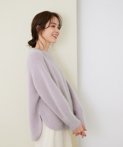 ROPE'（ロペ）の「【シリーズ】ラクーンウールボトルネックニット（ニット/セーター・レディース・ブラウン/クリーム/パープル系その他/キナリ・38）」の4枚目の写真