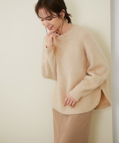 ROPE'（ロペ）の「【シリーズ】ラクーンウールボトルネックニット（ニット/セーター・レディース・ブラウン/クリーム/パープル系その他/キナリ・38）」の2枚目の写真