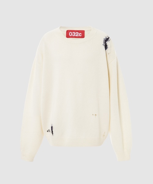032c(ゼロスリーツーシー)の「HAND REPAIRED PULLOVER(ニット/セーター・メンズ・ブラック/ホワイト系その他・M/L)」の2枚目の写真