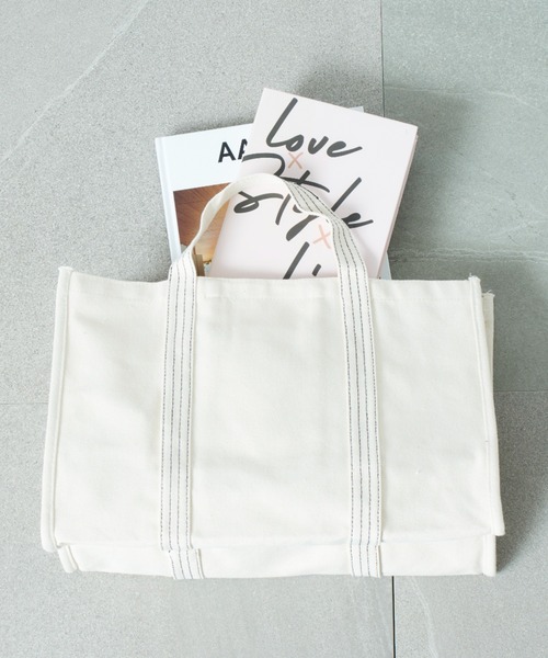 MAISON BREEZE（メゾンブリーズ）の「【MAISON BREEZE】ビッグヘビーキャンバスツールバッグ KNF（トートバッグ・レディース・ホワイト・FREE）」の7枚目の写真