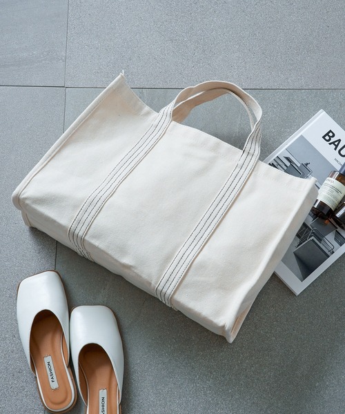 MAISON BREEZE（メゾンブリーズ）の「【MAISON BREEZE】ビッグヘビーキャンバスツールバッグ KNF（トートバッグ・レディース・ホワイト・FREE）」の10枚目の写真