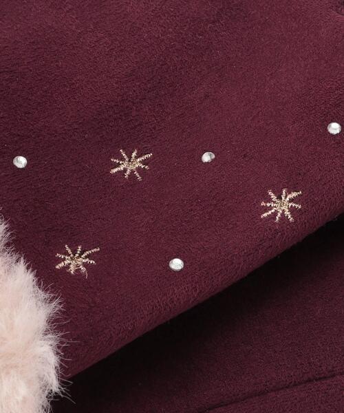 DRESKIP（ドレスキップ）の「◆キラキラ刺繍裏起毛フェイクファーグローブ（手袋・レディース・グレー/ブラック/ベージュ/ワインレッド・00）」の8枚目の写真