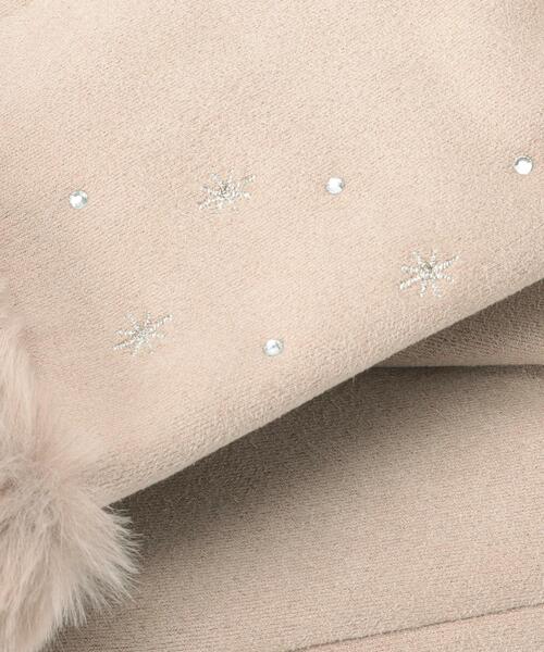 DRESKIP（ドレスキップ）の「◆キラキラ刺繍裏起毛フェイクファーグローブ（手袋・レディース・グレー/ブラック/ベージュ/ワインレッド・00）」の9枚目の写真