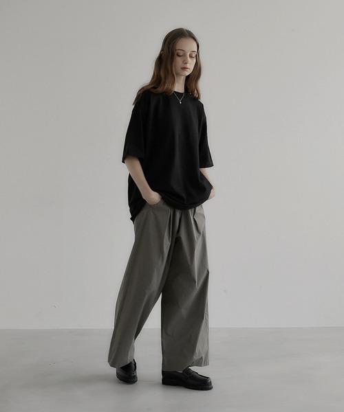 remer（リメール）の「loose Box pleats basic wide PT - Spring B / ルーズボックスプリーツベーシックワイドパンツ（その他パンツ・メンズ・チャコールグレー/カーキ・SMALL/MEDIUM/LARGE）」の8枚目の写真