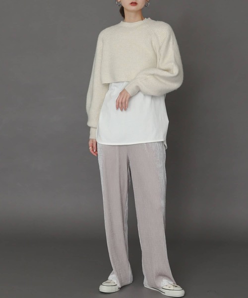 SENSE OF PLACE by URBAN RESEARCH(センスオブプレイスバイアーバンリサーチ)の「セルフカットベロアプリーツパンツ(その他パンツ・レディース・ライトグレー/ブラック/グリーン/ブラウン・ONE)」の3枚目の写真