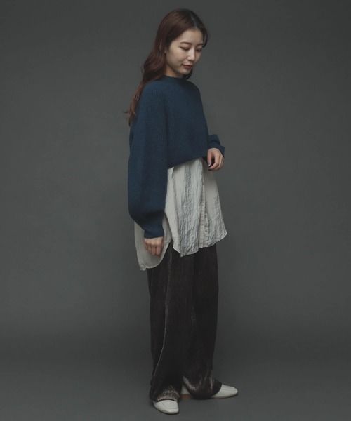 SENSE OF PLACE by URBAN RESEARCH(センスオブプレイスバイアーバンリサーチ)の「セルフカットベロアプリーツパンツ(その他パンツ・レディース・ライトグレー/ブラック/グリーン/ブラウン・ONE)」の11枚目の写真