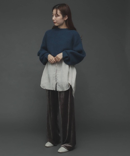 SENSE OF PLACE by URBAN RESEARCH(センスオブプレイスバイアーバンリサーチ)の「セルフカットベロアプリーツパンツ(その他パンツ・レディース・ライトグレー/ブラック/グリーン/ブラウン・ONE)」の13枚目の写真