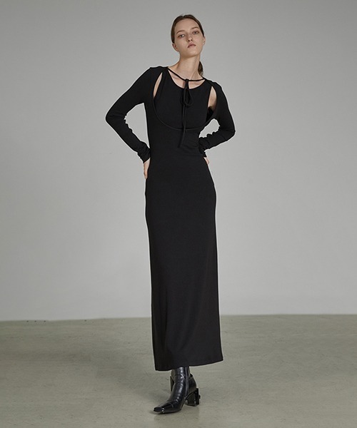 chuclla(チュクラ)の「【UNSPOKEN】Black two-piece inner knit dress UD21L011(ワンピース・レディース・ブラック・S/L/M)」の3枚目の写真