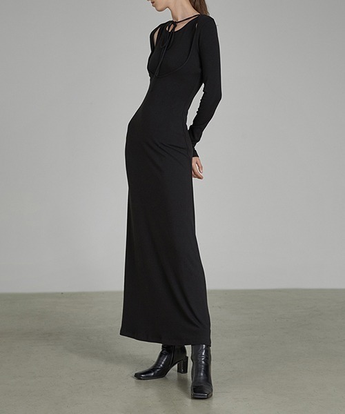 chuclla(チュクラ)の「【UNSPOKEN】Black two-piece inner knit dress UD21L011(ワンピース・レディース・ブラック・S/L/M)」の10枚目の写真