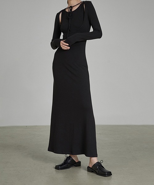 chuclla(チュクラ)の「【UNSPOKEN】Black two-piece inner knit dress UD21L011(ワンピース・レディース・ブラック・S/L/M)」の16枚目の写真